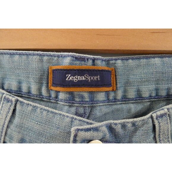 Zegna Sport Light Wash Distressed Jean - 32 - Picture 8 of 11